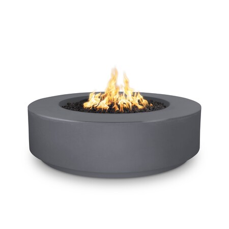 The Outdoor Plus 42 Round Florence Fire Pit - GFRC Concrete - Gray - Spark Ignition with Flame Sense - Natural Gas OPT-FL4224FSEN-GRY-NG